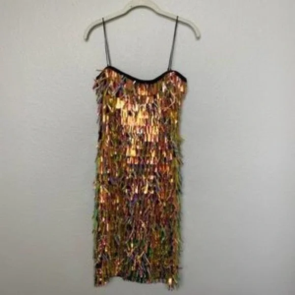 Milly Nickie Sequin Disco Midi Cocktail Dress New. New Years, holiday dress! - Picture 4 of 12